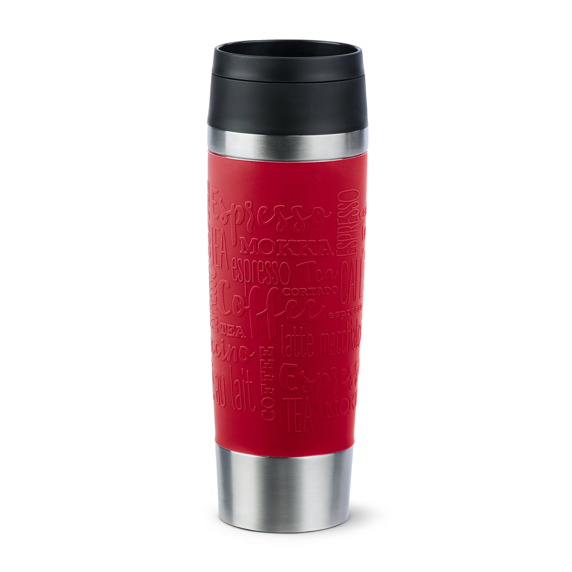 EMSA Travel Mug Classic Thermobecher 500 ml – doppelwandig 4 h heiss/8 h kalt, Edelstahl, Dunkelrot