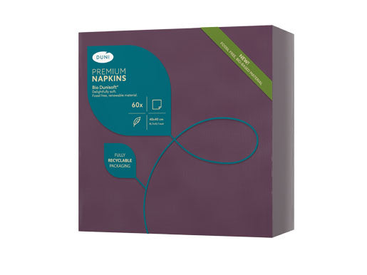 Duni Servietten Pflaume – 40 × 40 cm, 1-lagig – 60 Stück