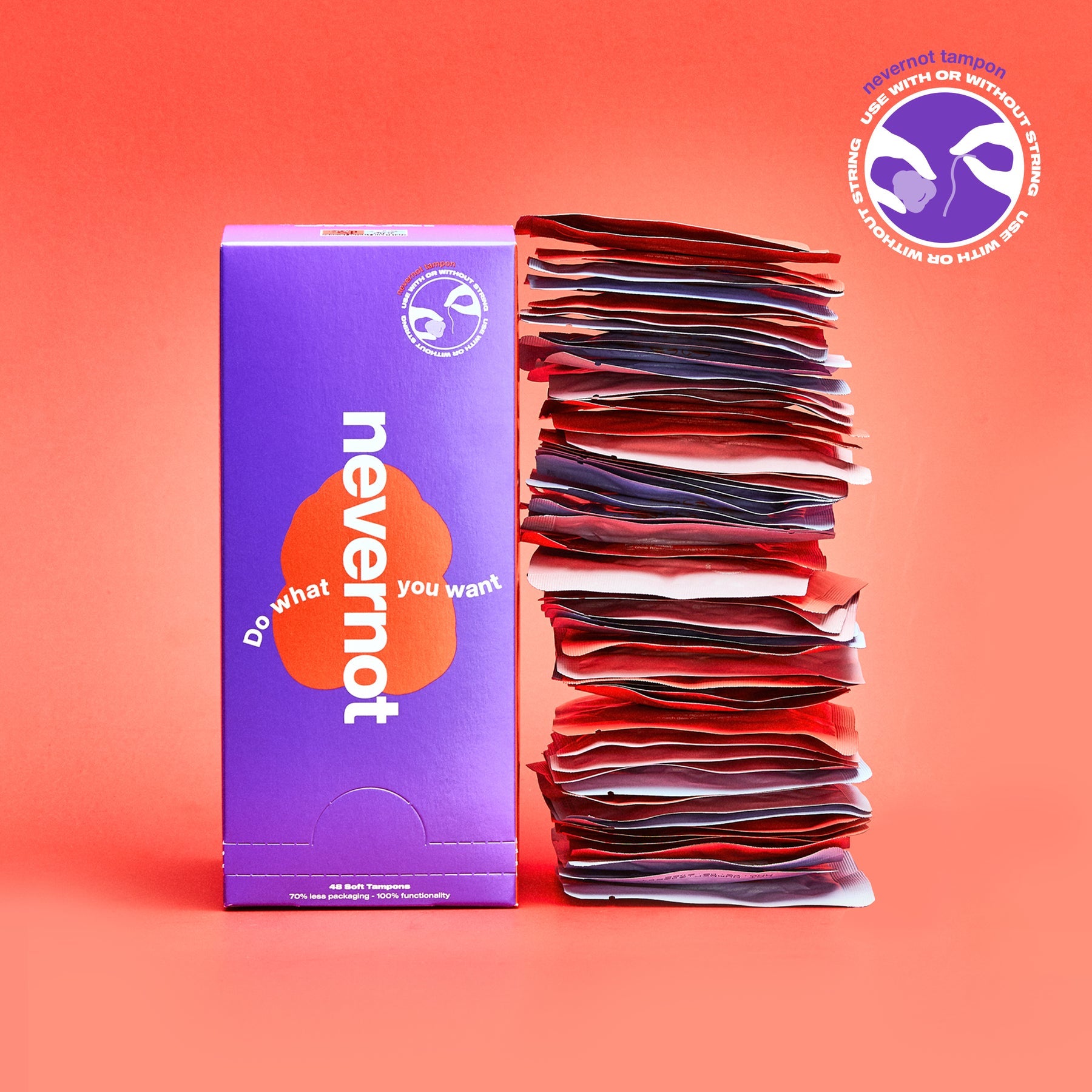 Nevernot Soft-Tampon 2.0 – 48 Stk, mit Applikator, Saugstärke Normal