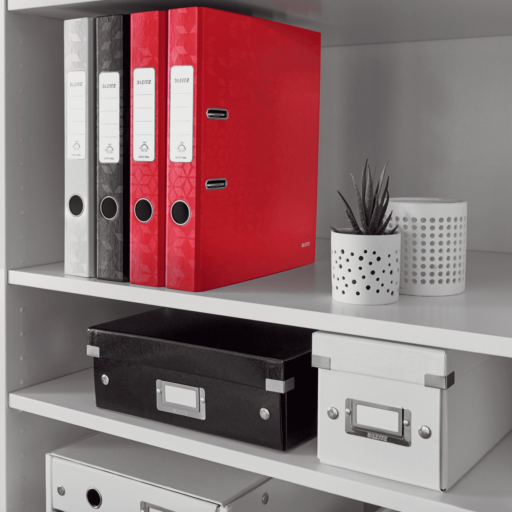 Leitz WOW 180° Ordner – für A4 – Rückenbreite 5,2 cm – Rot