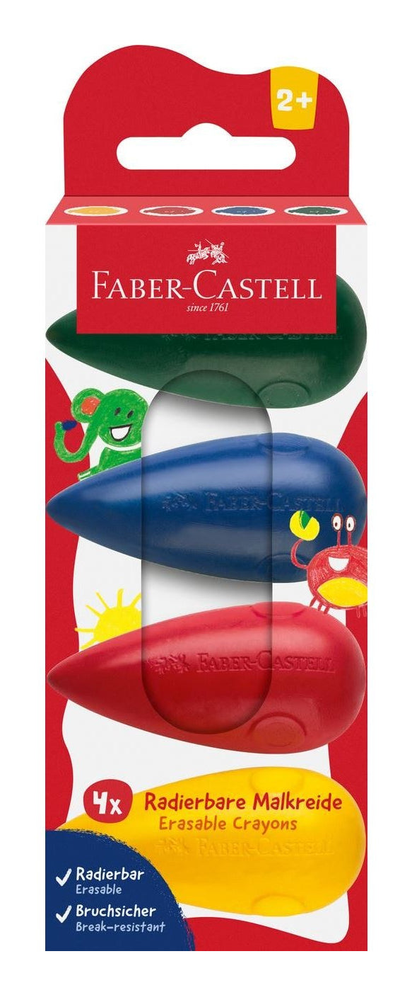 Faber-Castell Wachsmalstifte Birnenform – Bunt – 4 Farben