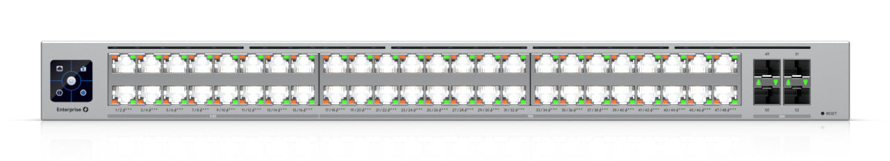Ubiquiti Managed L2/L3 Switch – 32× 10G + 16× 2,5G, 4× SFP28, PoE+, PoE++, PoE-Budget 2150 W, 1U