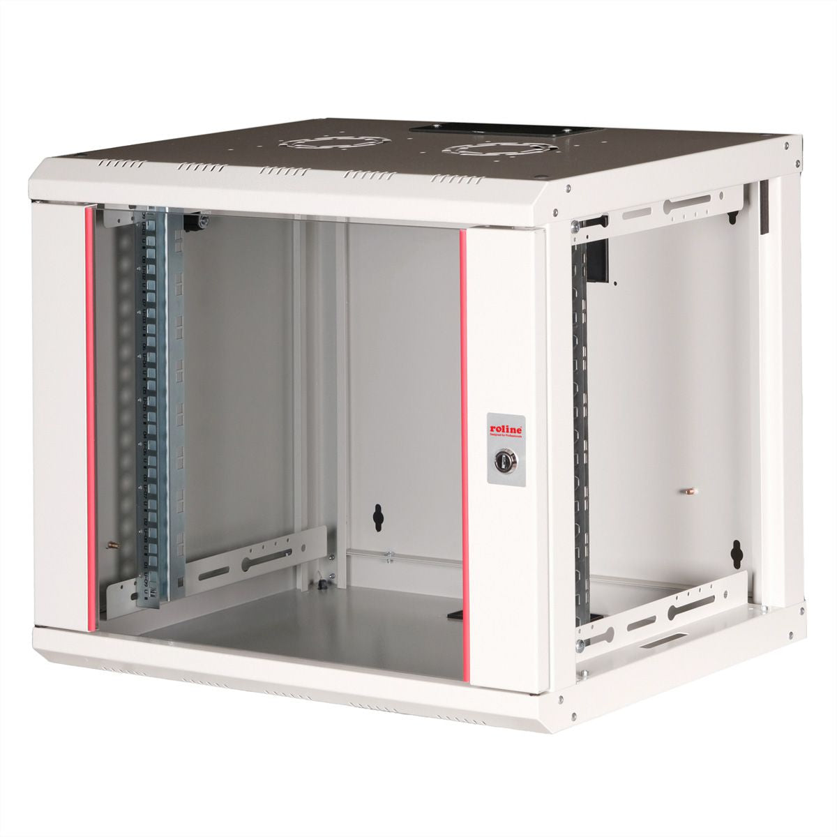 ROLINE Pro 9 – 19" Wandverteiler 9U, IP20, abschliessbar, 600 × 450 × 505 mm, lichtgrau, Stahl