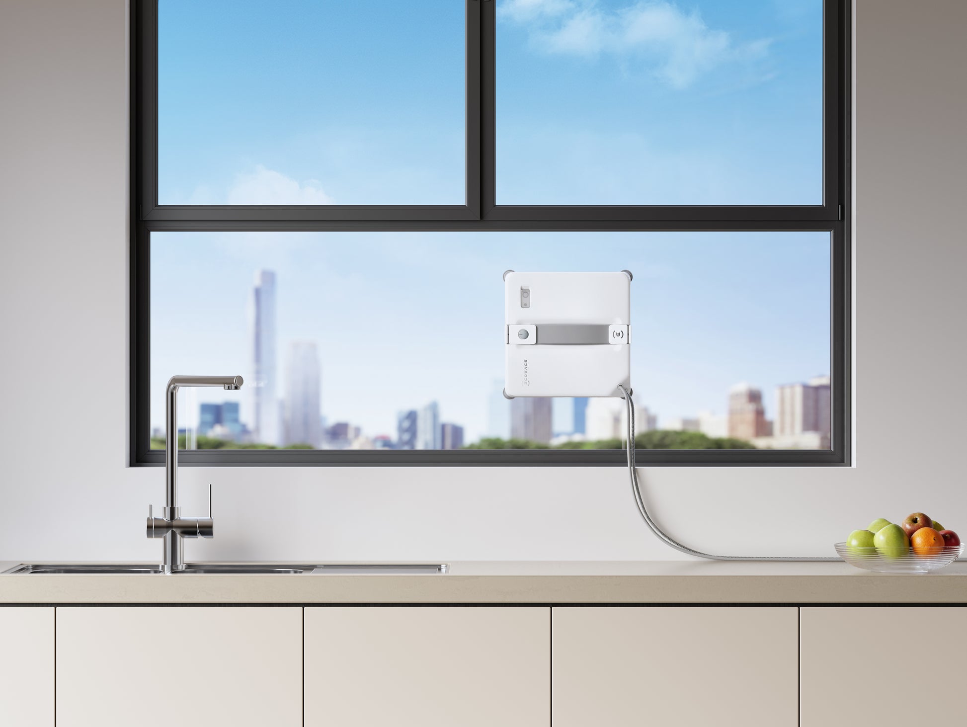 Ecovacs Fensterreiniger WINBOT MINI 2 – 0,23 l – weiss/grau – Akku – 21,5 × 21,5 × 5,5 cm