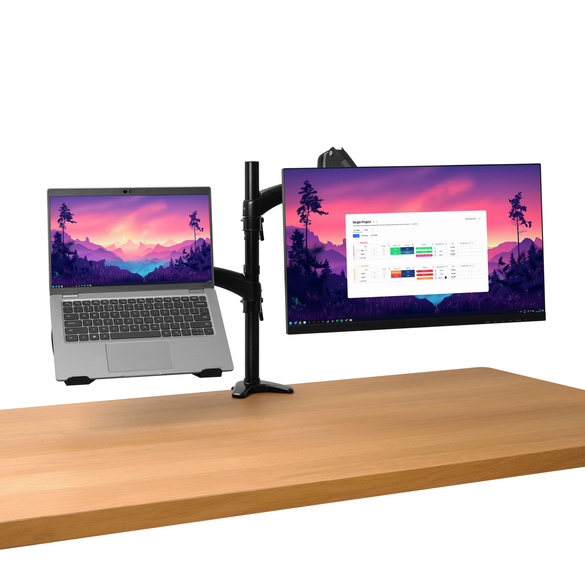 Trust Monta – Monitorarm, Dual, Tischklemme, bis 32", VESA 75 × 75/100 × 100 mm, 16 kg, höhenverstellbar
