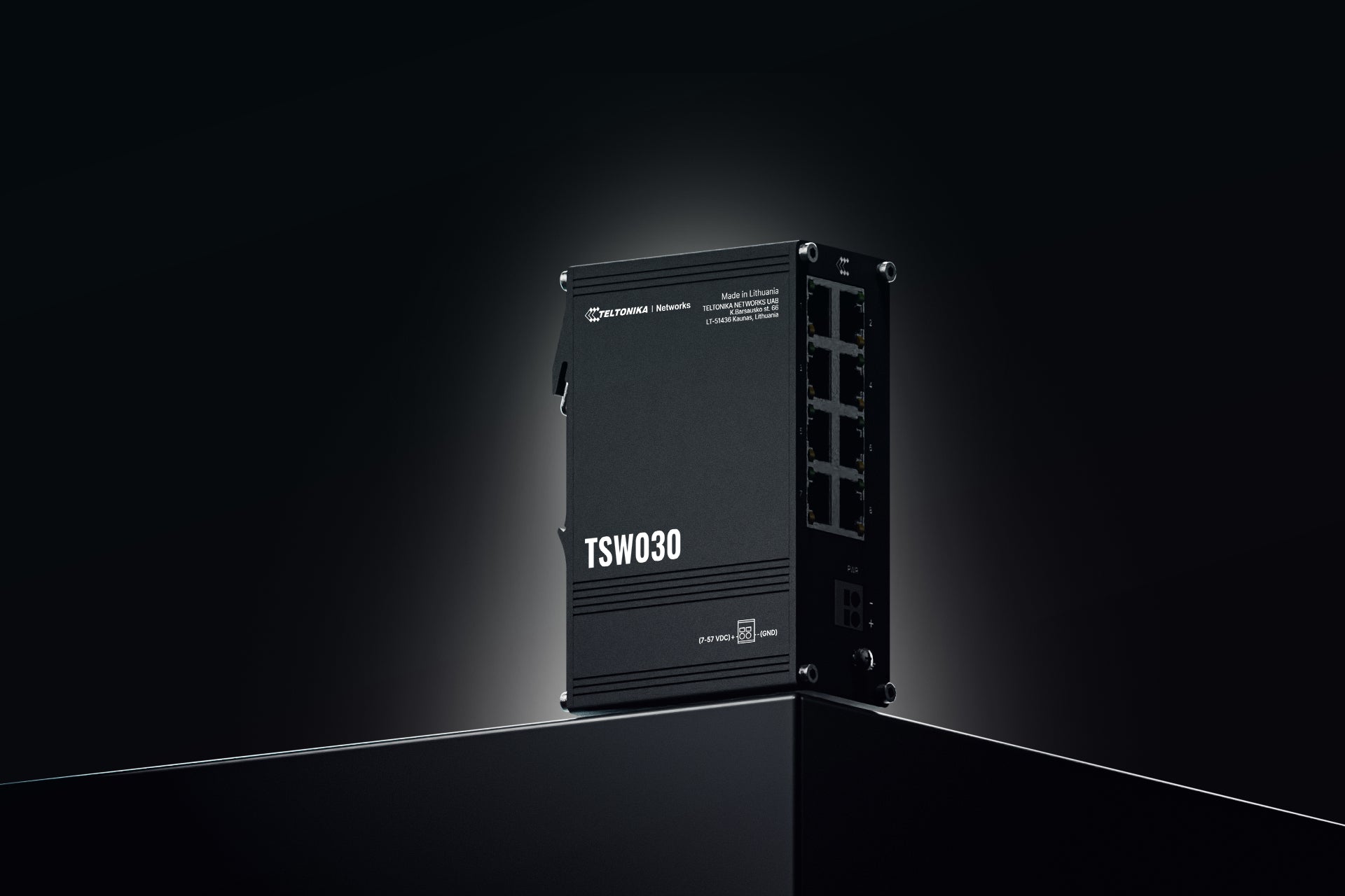 Teltonika TSW030 – Unmanaged Switch – 8× 10/100, DIN-Schiene