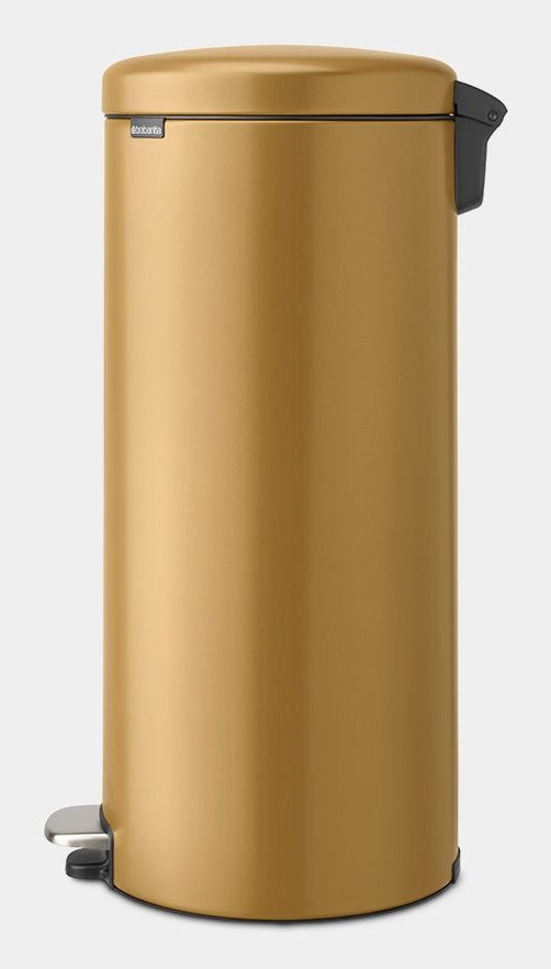 Brabantia NewIcon Treteimer – 30 l – Edelstahl, rund – Gold – Soft-Close, Anti-Rutsch-Basis