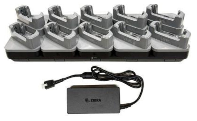 Zebra ShareCradle Mehrfach-Slot-Ladestation – Slots ×5 – für Zebra TC501 – Schwarz/Grau
