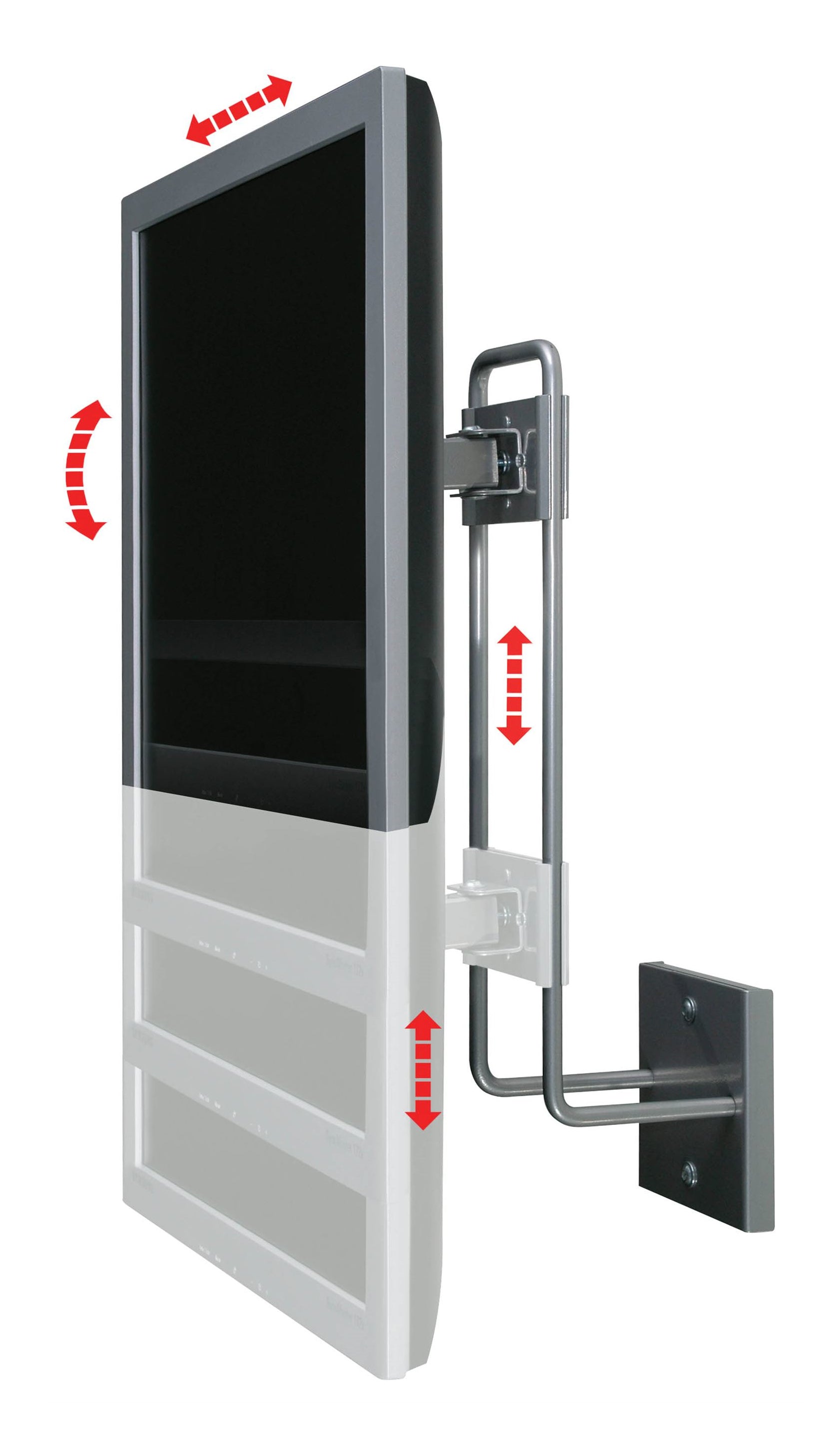 R-Go Tools Steel Up & Down – Wandhalterung, bis 27", VESA 75 × 75/100 × 100 mm, 10 kg, höhenverstellbar