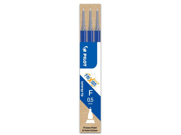 Pilot FriXion Rollerpatrone – Blau, 0,5 mm, 3er-Pack, radierbar