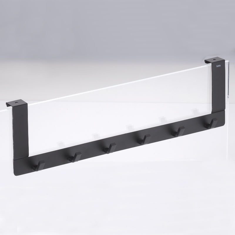 Kela Colgar Wandgarderobe 6 Haken – Edelstahl – Schwarz – 460 × 25 × 130 mm