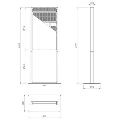 Hagor Bodenständer – 55" – VESA 400×400 – bis 45 kg – OM55N-S