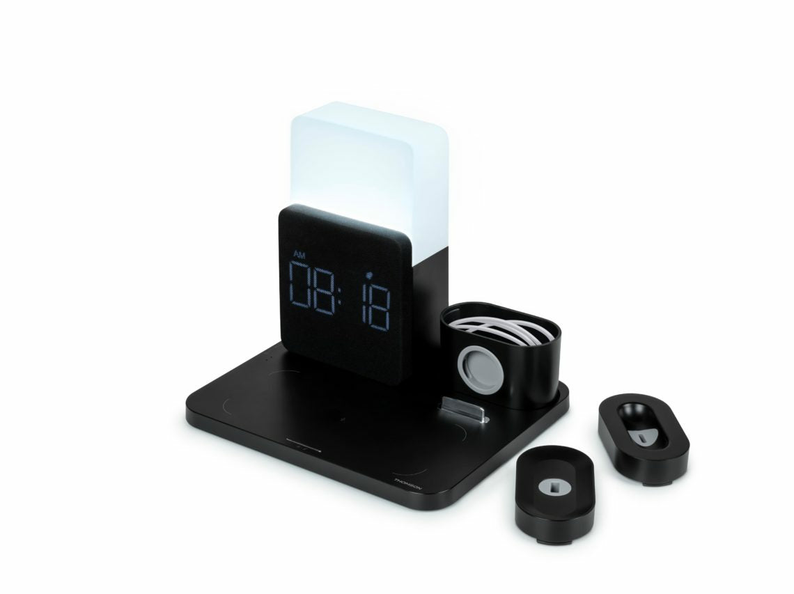 Thomson CL800I Ladepad – Qi – 10 W – für Smartphone/Apple Watch/kabellose Kopfhörer – Schwarz