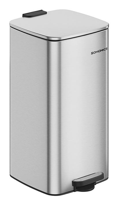 Songmics Papierkorb – 20 l – Stahl, Silber – B × H × T 285 × 340 × 544 mm