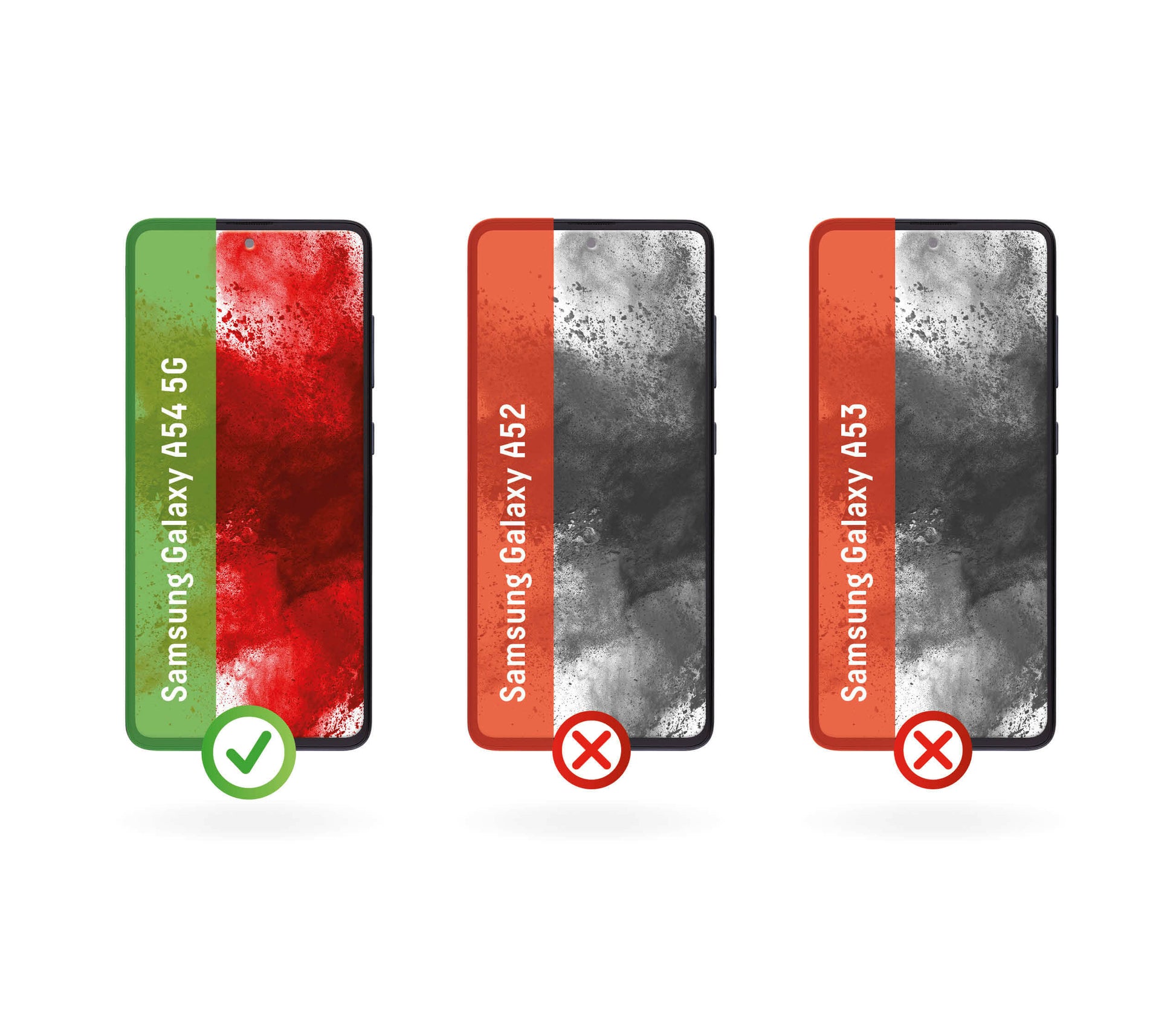 E.V.I. Displayschutzglas – für Samsung Galaxy A54 5G, Hartglas, 10H, Transparent – 1er-Pack