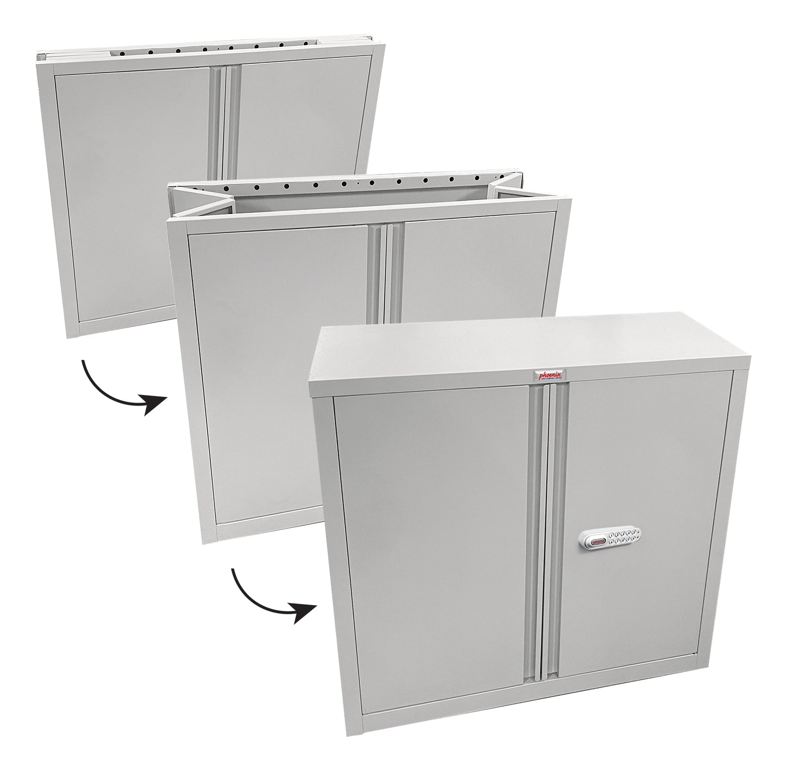 Phoenix Safe Co. SCF0891GGE – Aktenschrank, abschliessbar, 915 × 370 × 830 mm, hellgrau, Stahl