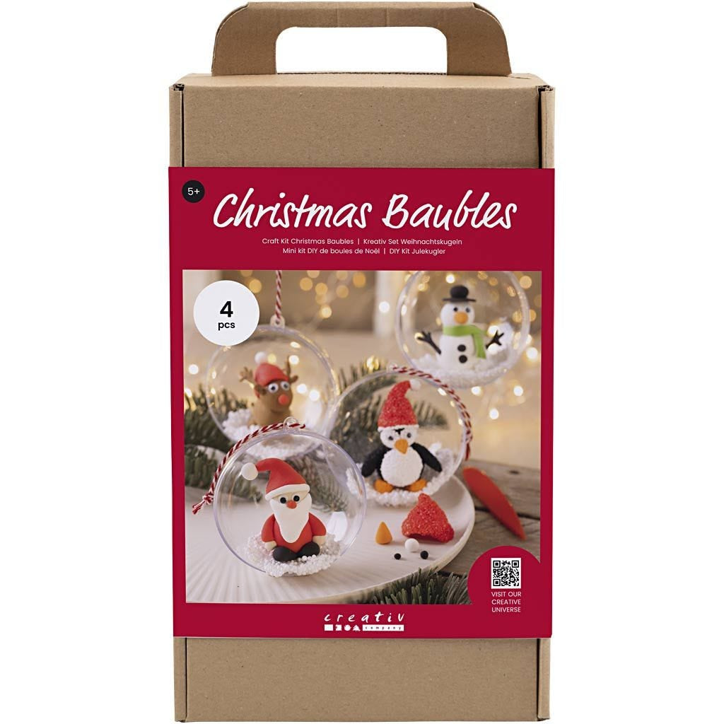 Creativ Company Bastelset – Weihnachtskugeln – 4-teilig – ab 5 Jahren