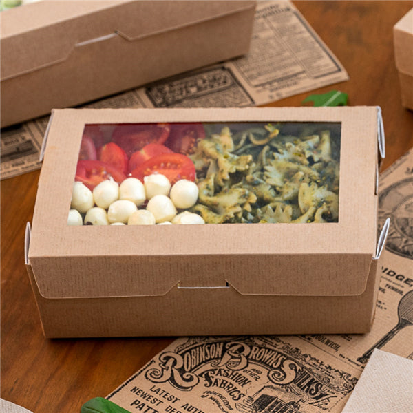 Garcia de Pou Weita Take-away-Box, Papier/Karton – 1000 ml 170 × 120 × 55 mm, braun/weiss – FSC – 50 Stk.