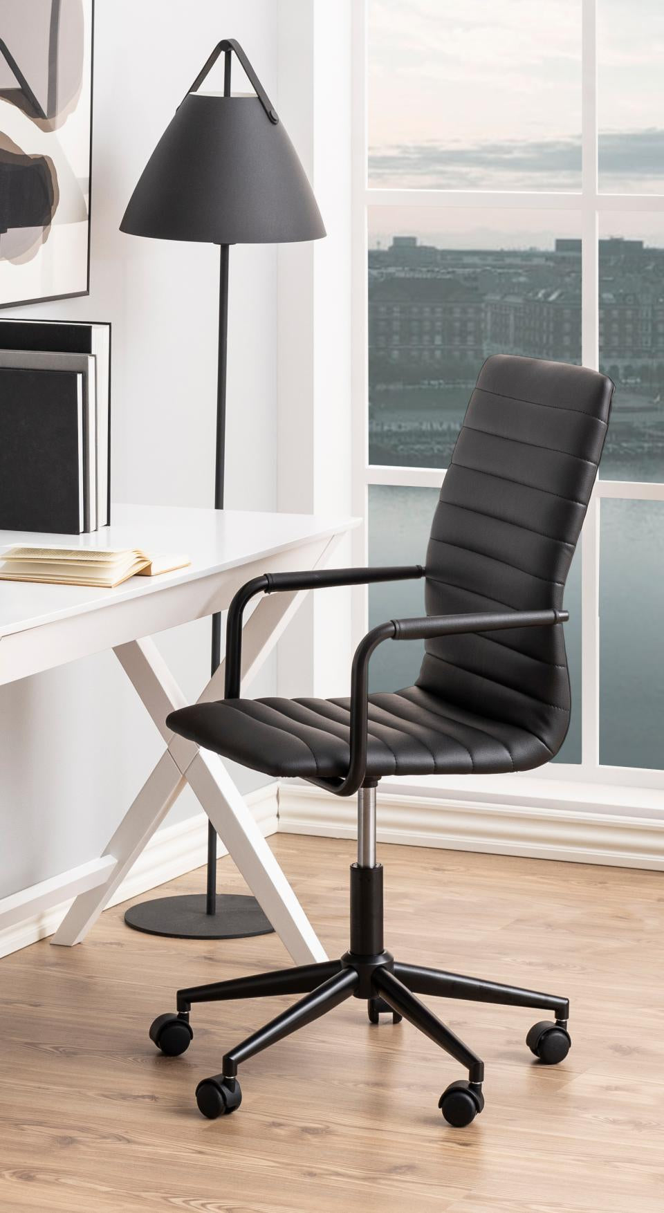 Actona AC Design Bürostuhl Winslow – Kunstleder, schwarz