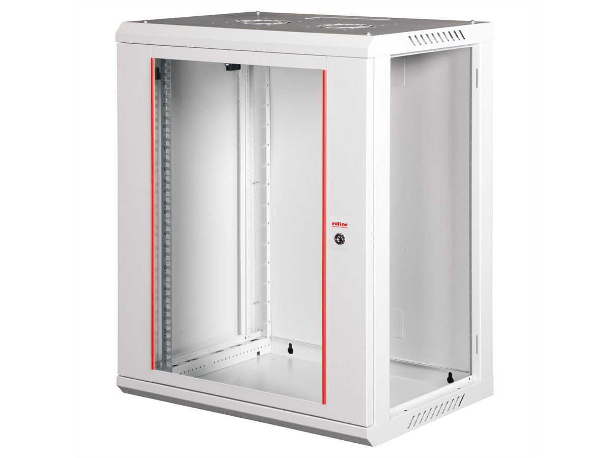 ROLINE Basic Plus – 19" Wandverteiler 15U, IP20, abschliessbar, 600 × 450 × 779 mm, lichtgrau, Stahl