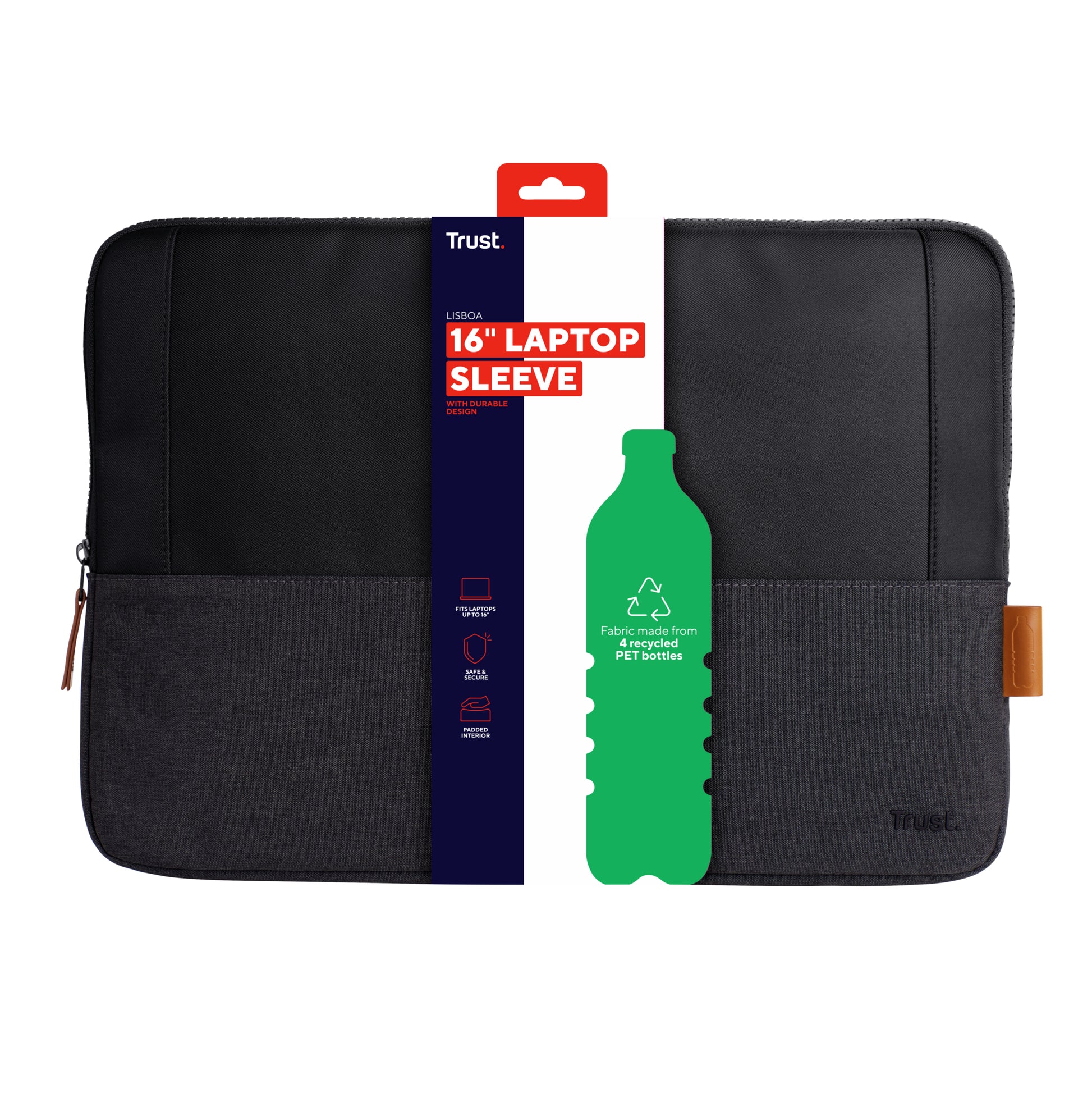 Trust Notebook-Schutzhülle 16" – Schwarz