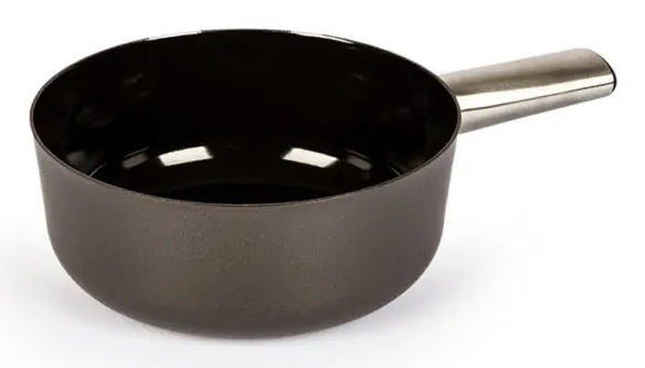 Stöckli Caquelon Emotion 23 cm – für Käsefondue, Emaille, für Induktion, Schwarz