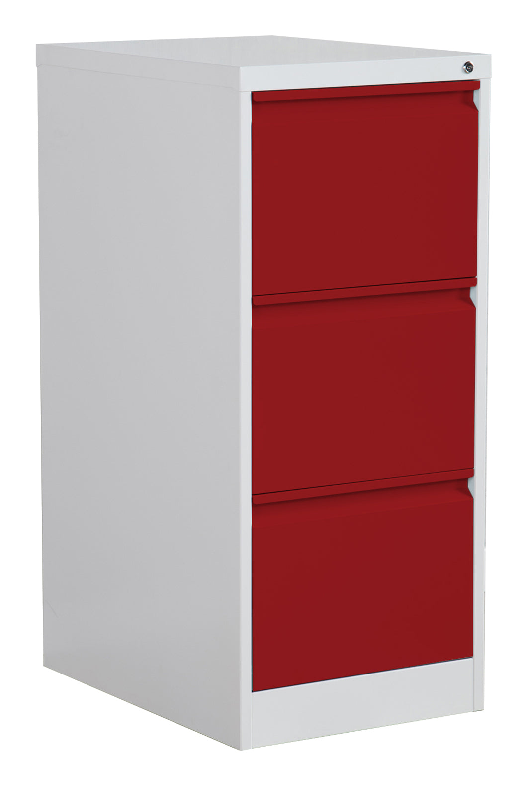 Phoenix Safe Co. FC1003GRK – Aktenschrank, 3 Schubladen, abschliessbar, 450 × 620 × 1025 mm, Grau/Rot, Stahl