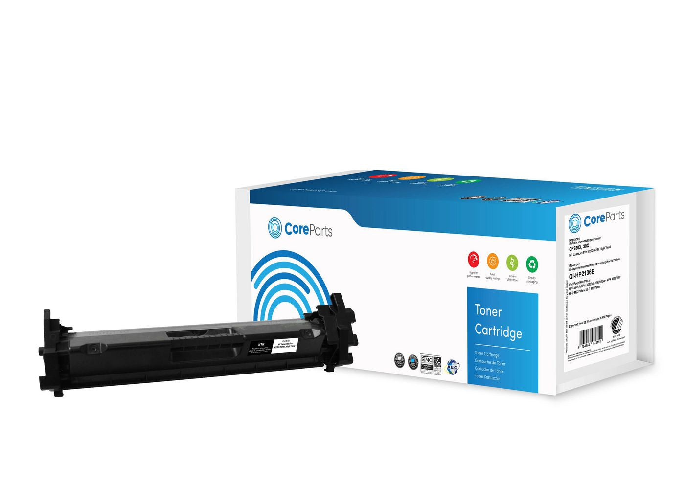 CoreParts CF230X Schwarz Toner – Kompatibel XL – 3'500 Seiten – für HP LaserJet Pro M203/M227
