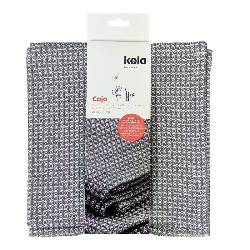 Kela Abwaschlappen – grau – 32 × 32 cm – Baumwolle – 2er-Set