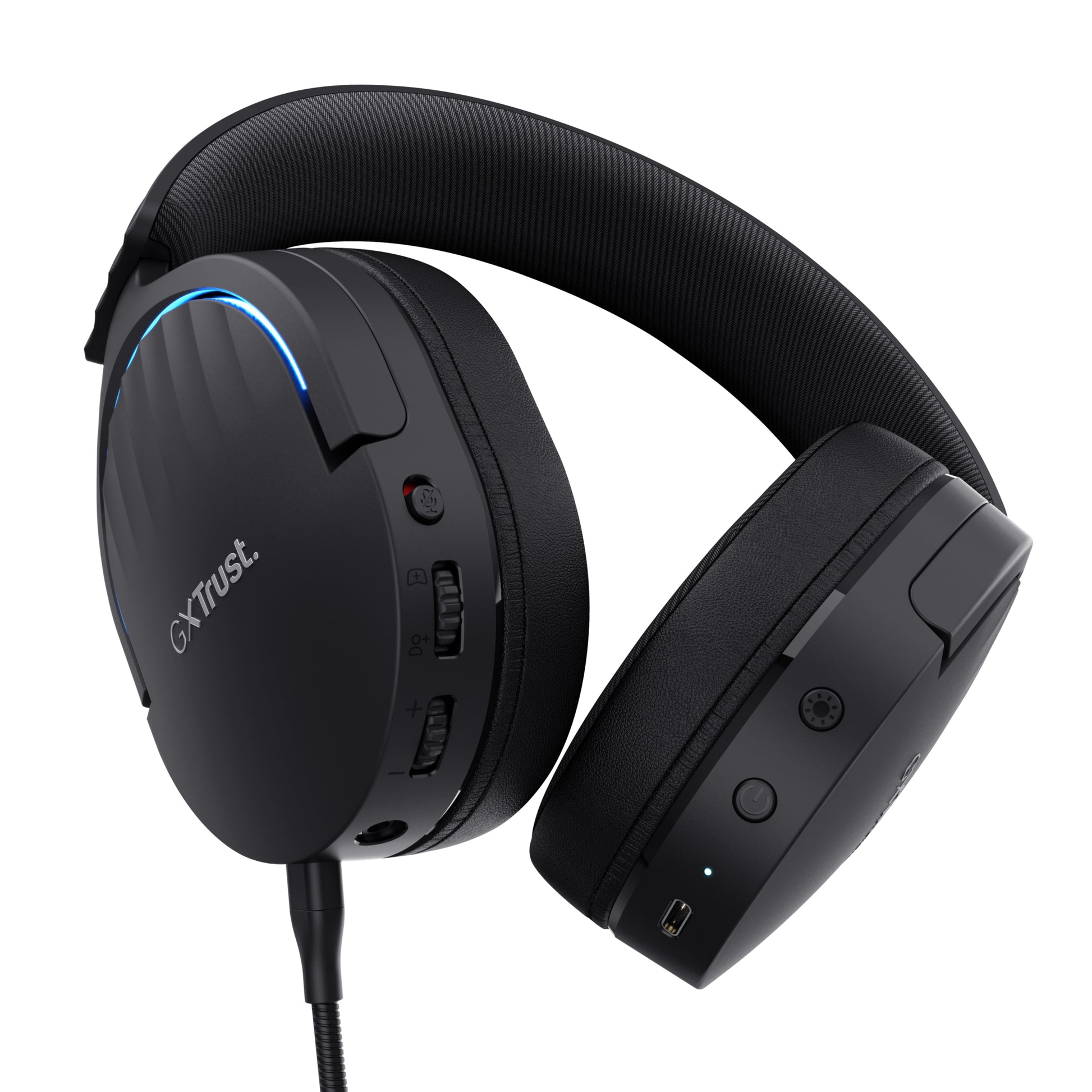 Trust GXT 491 FAYZO Gaming-Headset – Stereo, Kabel + BT, mit USB-A-Dongle, Schwarz