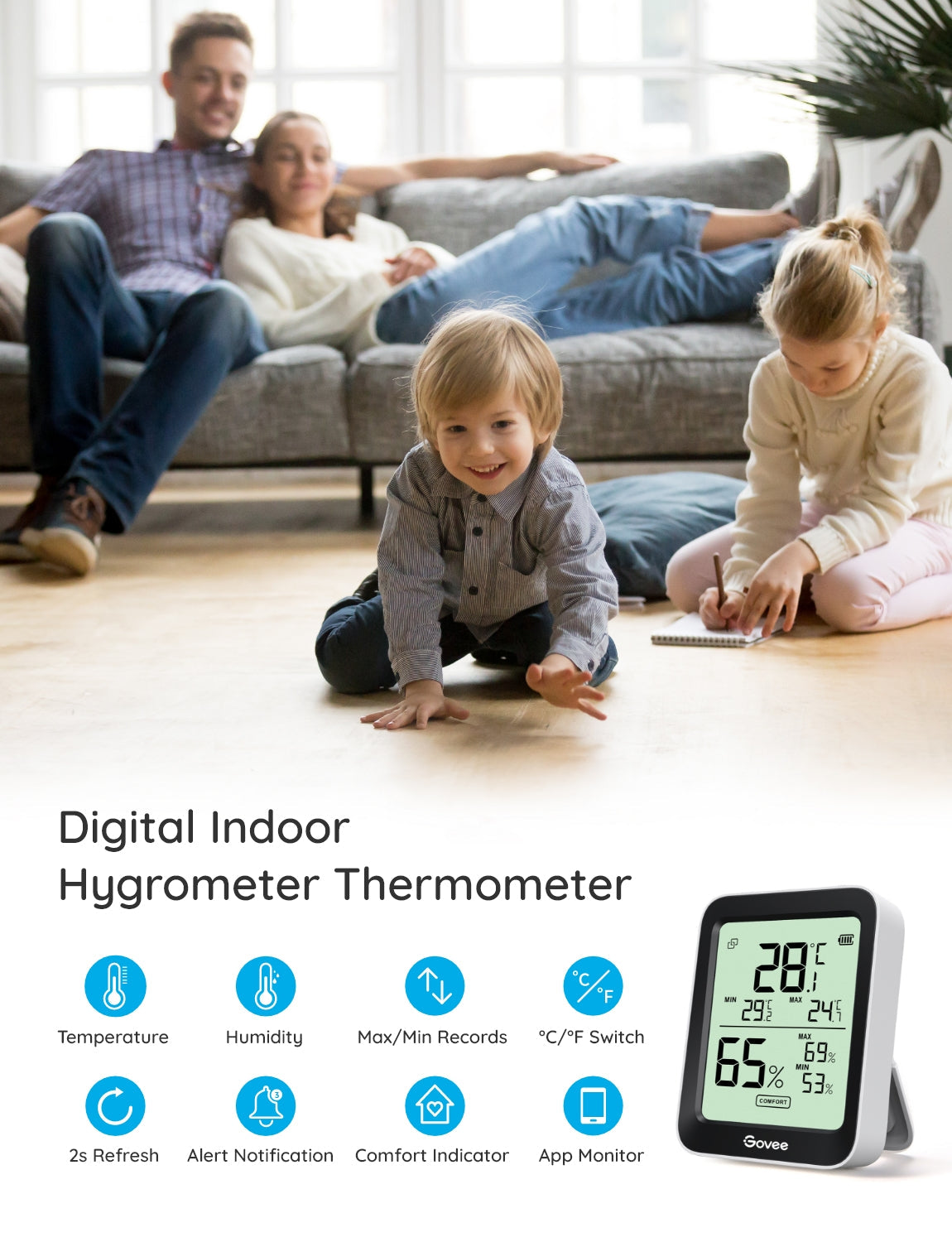 Govee H5075 – Thermo-/Hygrosensor, Bluetooth, App-Unterstützung