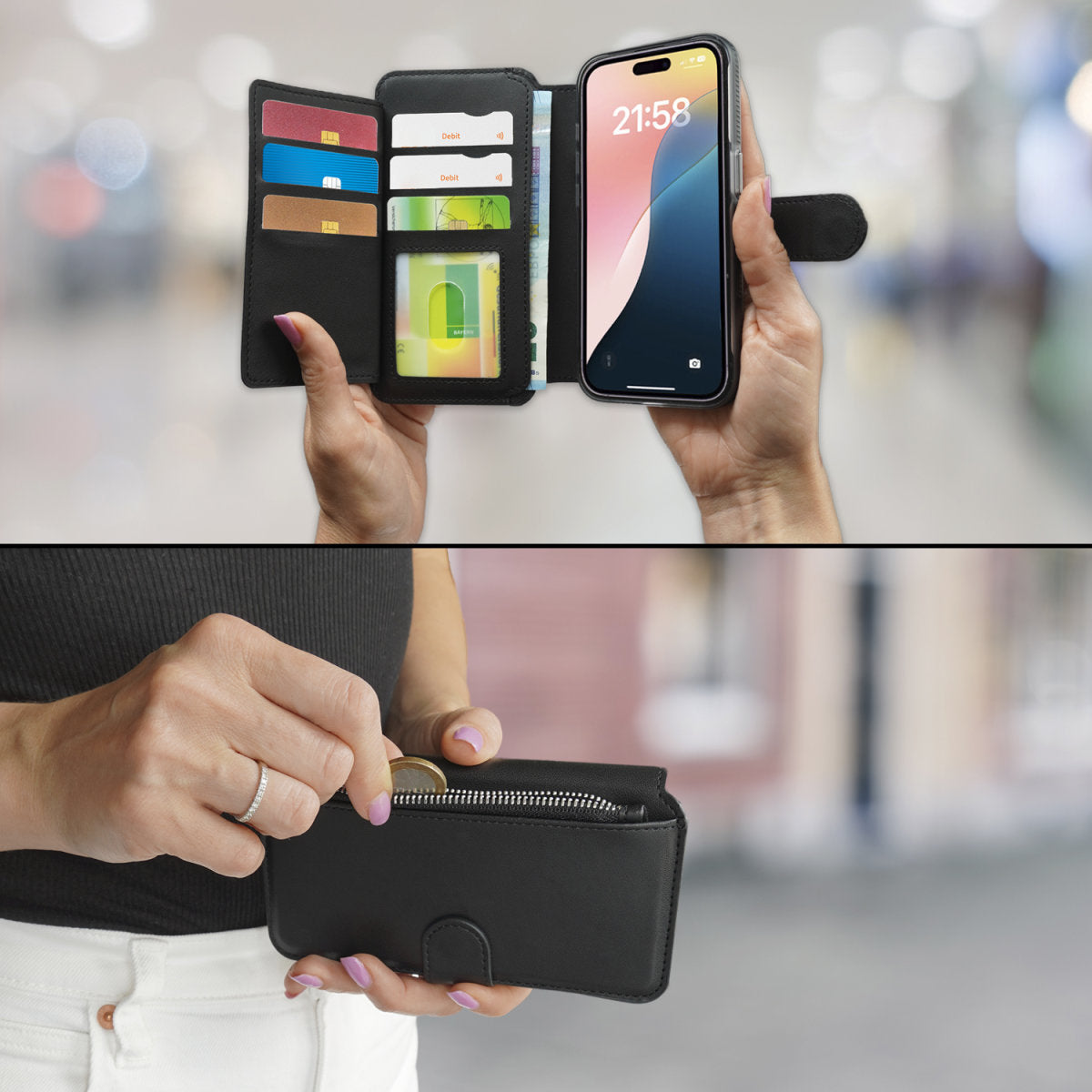 4smarts Magnethalterung – für iPhone 12 Pro Max, 13 Pro Max, 14 Pro Max und andere, 95 × 180 × 20 mm, schwarz