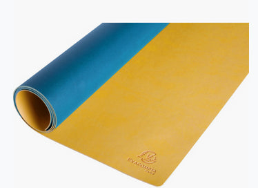 Exacompta Schreibtischunterlage – 400 × 800 mm, PU-Kunstleder, Türkis/Gelb, 1 Stück