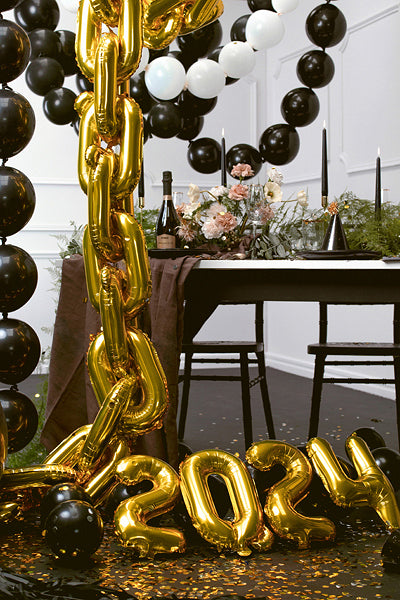 PartyDeco Folienballon Zahl 0 – Gold – 35 cm – Folie – 1 Stk