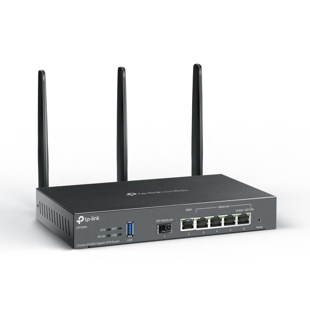 TP-Link Omada ER706W – WLAN-Router – Wi-Fi 6 Dual-Band (2,4/5 GHz), 3,0 Gbit/s