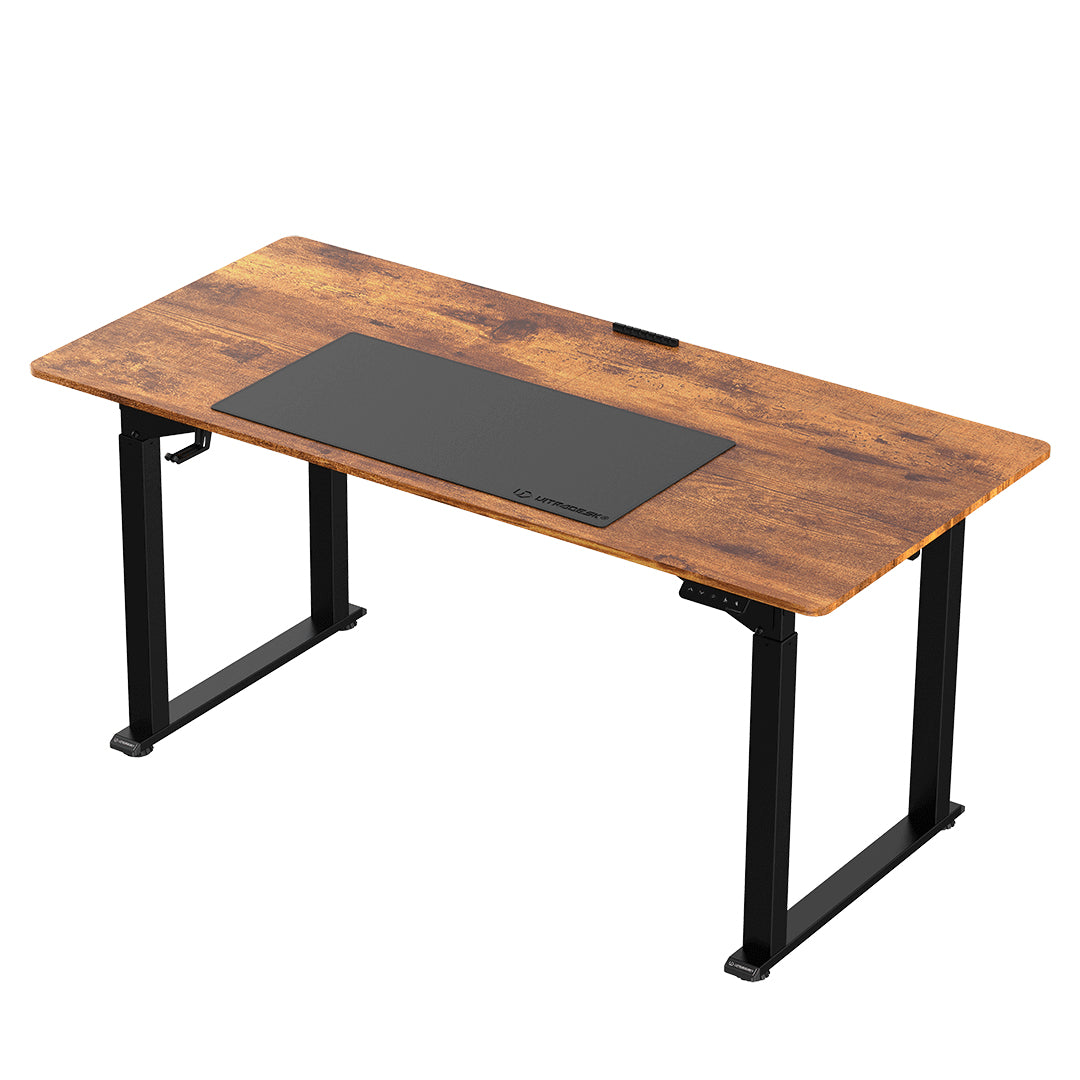 Ultradesk Uplift Gaming-Tisch – 160 × 75 cm, höhenverstellbar, schwarz/braun, Stahl