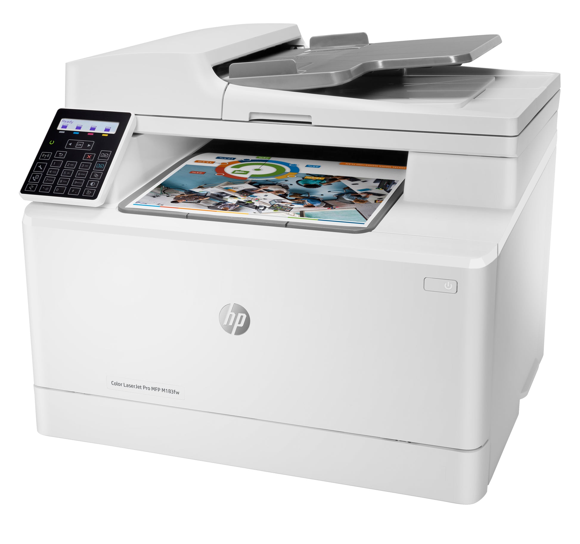 HP Color LaserJet Pro M183fw – Farbiges Laser-MFP A4, 4-in-1 – USB/LAN – ADF – 16 ppm S/W, 16 ppm Farbe