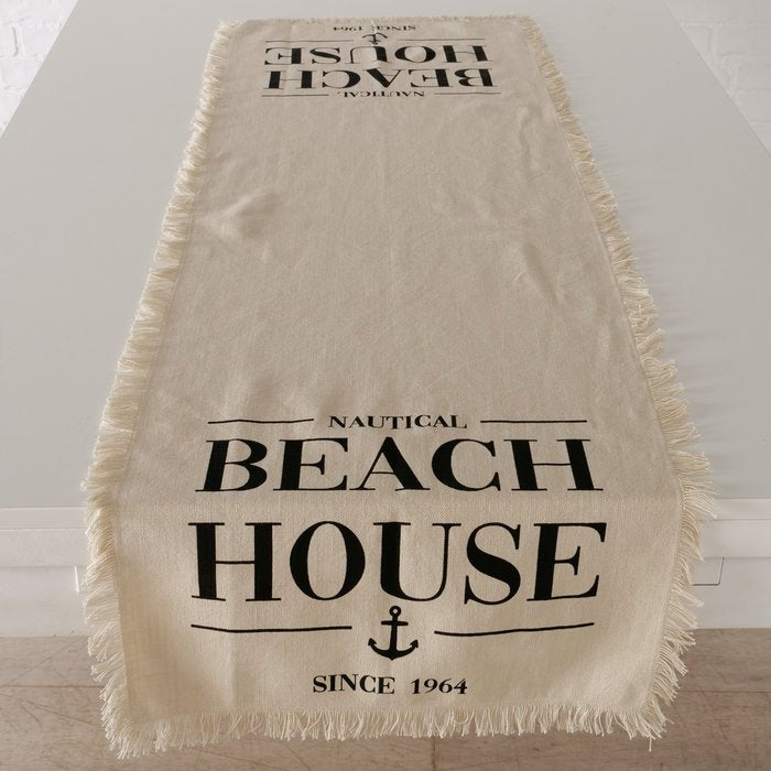 Boltze Tischläufer – 40×140 cm, Polyester, schwarz, Schriftzug