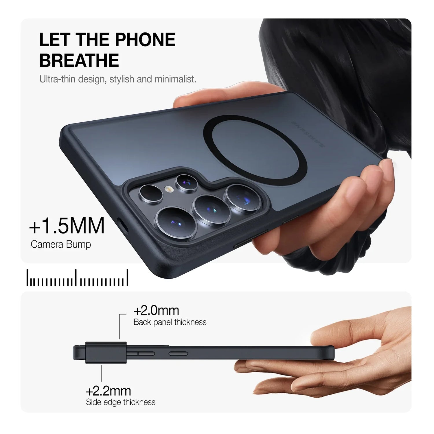 Torras Guardian – Backcover – für Samsung Galaxy S25 Ultra – MagSafe, Kunststoff, Schwarz
