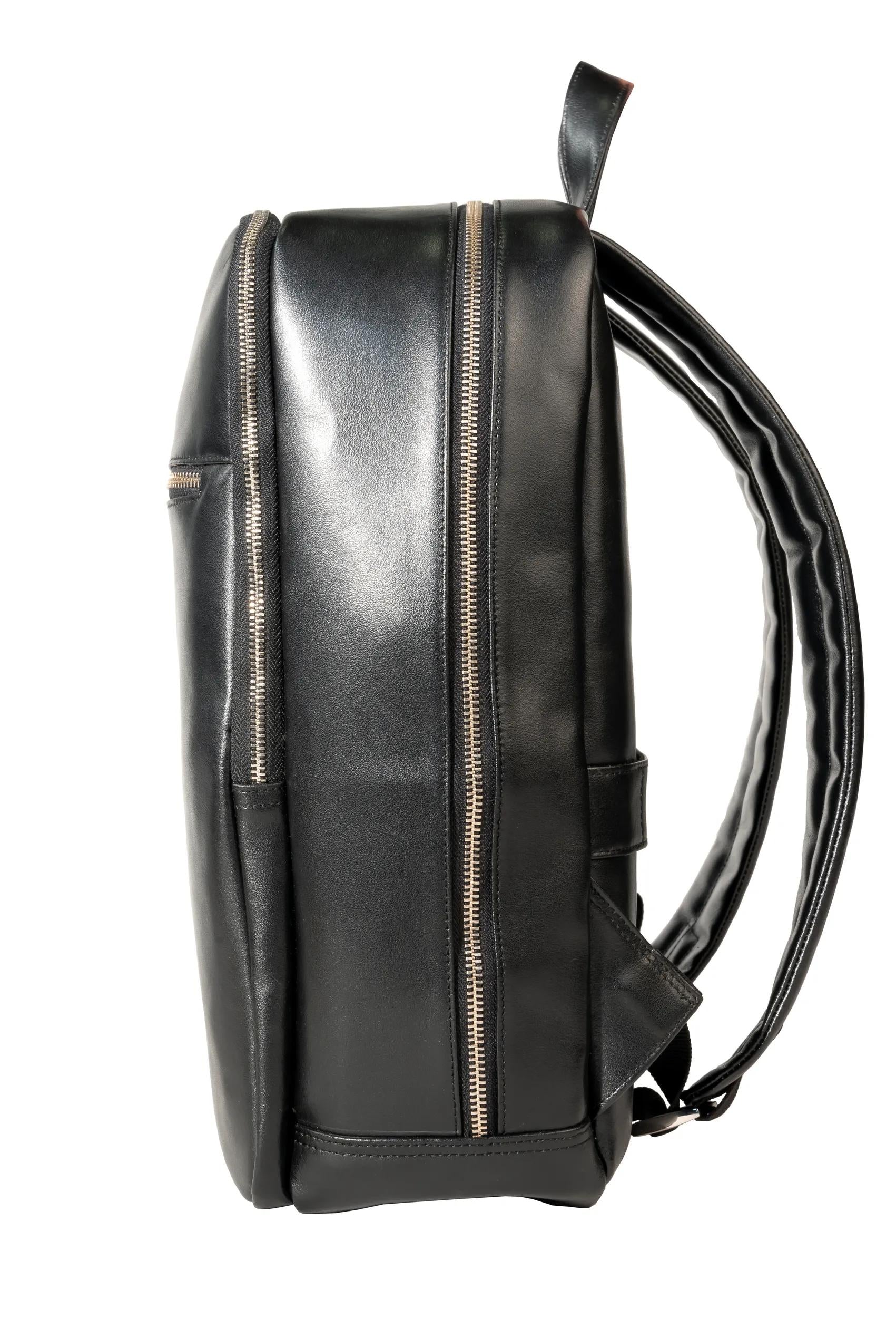 Exacompta Notebook-Rucksack bis 15,6" – Leder, wasserabweisend – Schwarz