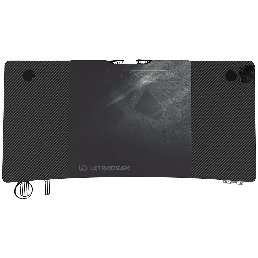 Ultradesk Level V2 Gaming-Tisch – 140 × 68 cm, höhenverstellbar, schwarz, Stahl