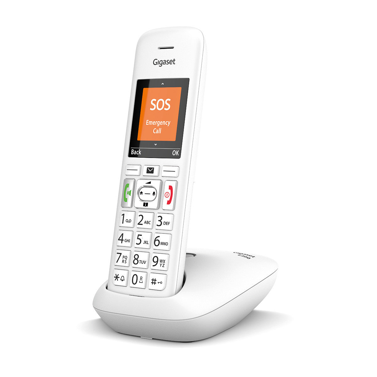 Gigaset E390 – Grosstastentelefon, 2,2" Display, Weiss