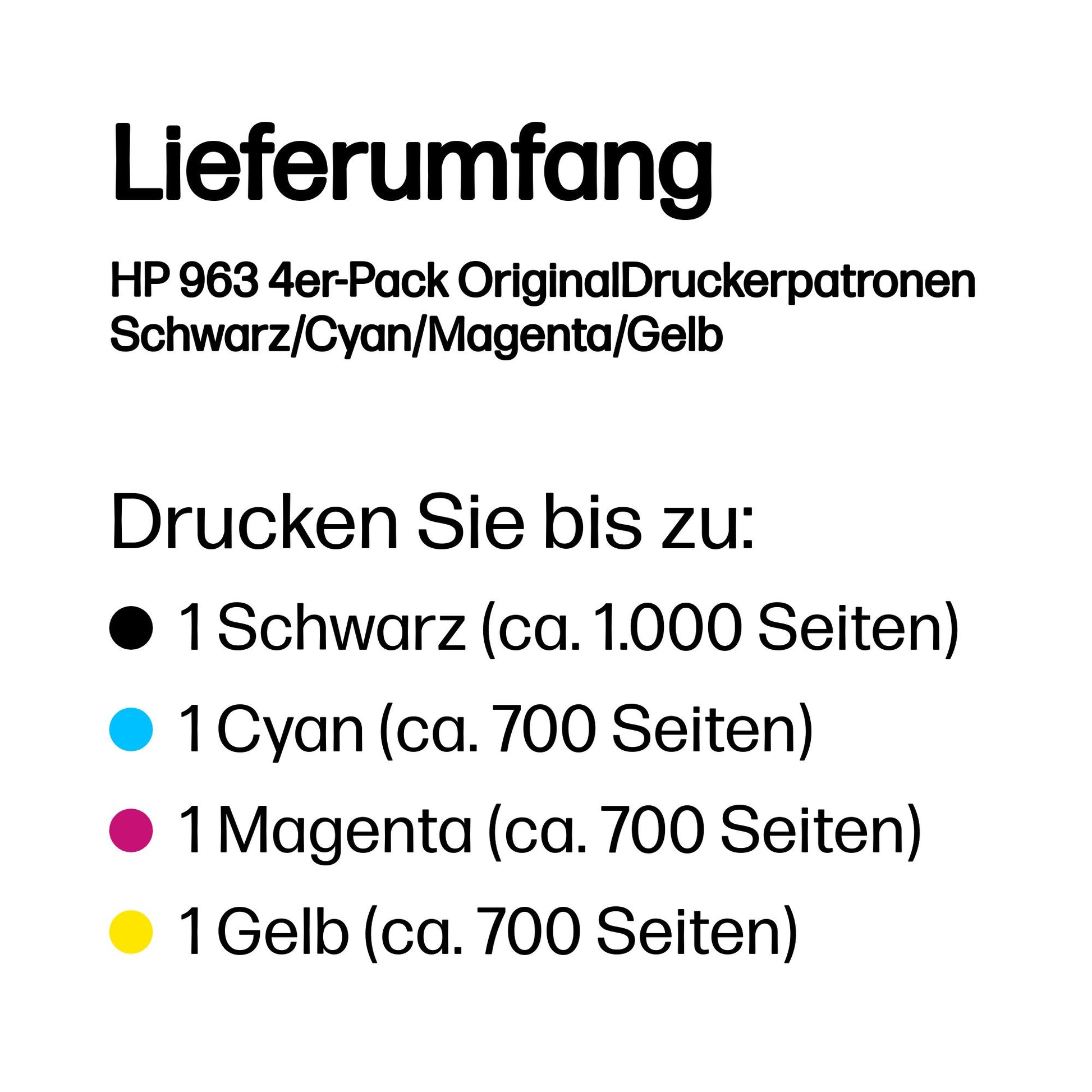 HP Tintenpatronen-Multipack 963, CMYK, 4er-Pack