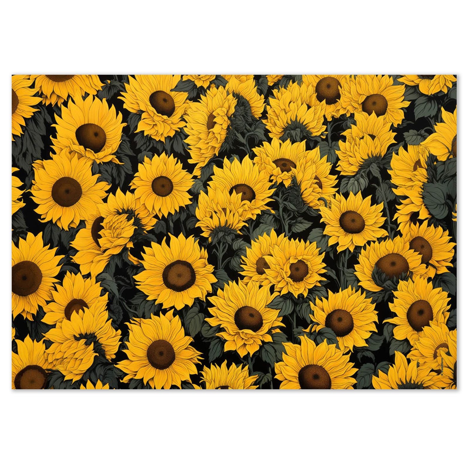Trendform Tischset – Papier, Sonnenblumen Motiv, 42 × 29,7 cm – 48 Stk.