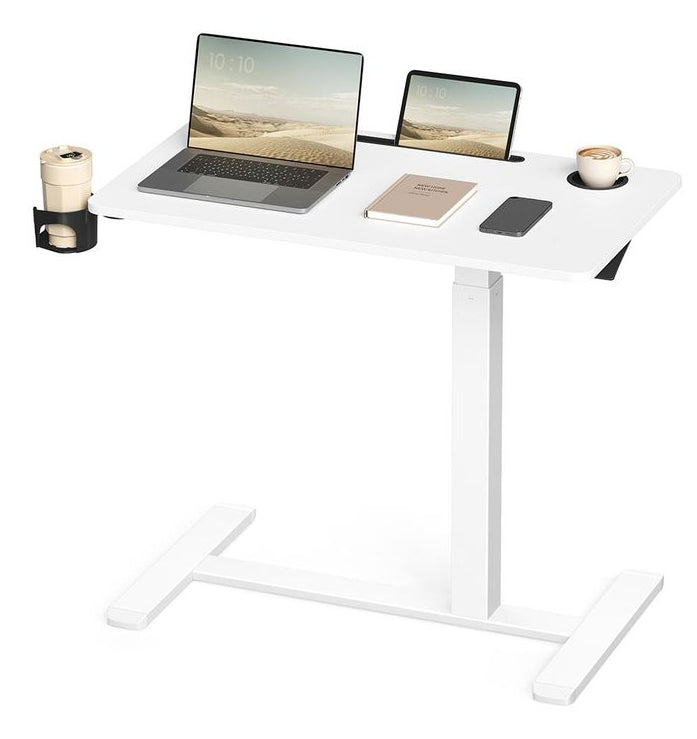 Vasagle Mobiler Steh-Arbeitsplatz, manuell, höhenverstellbar, Höhe 102 cm, 20 kg, weiss