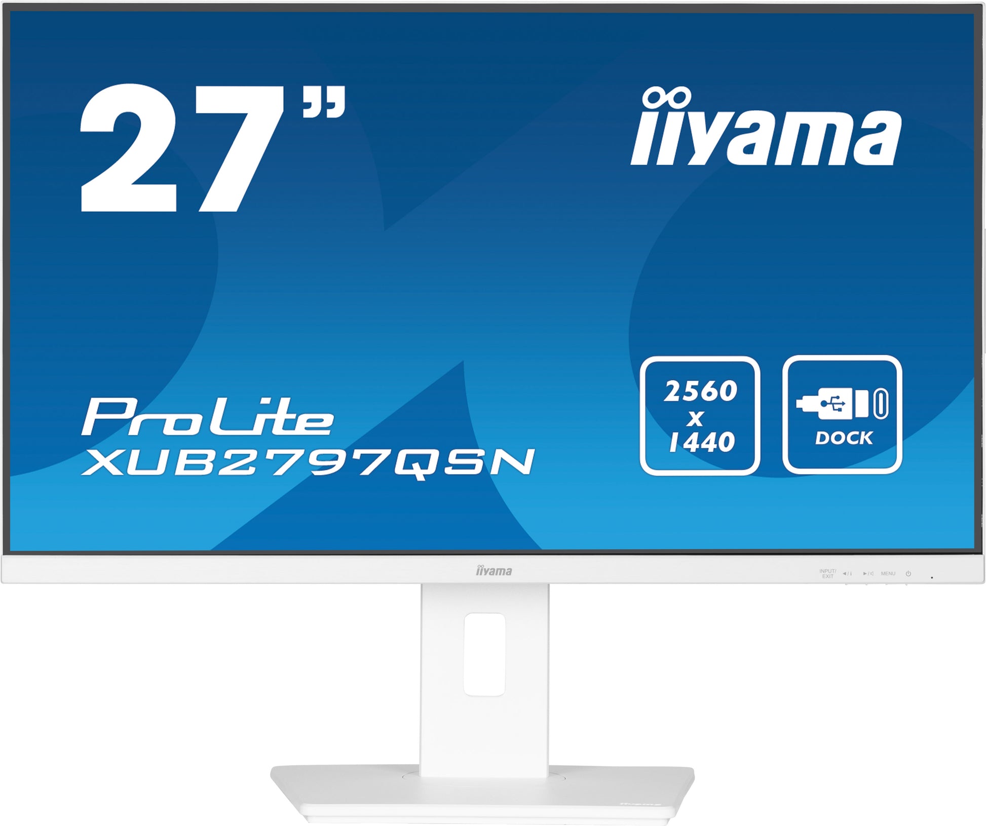 iiyama Monitor, 27" WQHD (2560 × 1440), IPS, USB-C Dock (65W PD, LAN, DP-Out, USB 3.2), 300 cd/m²