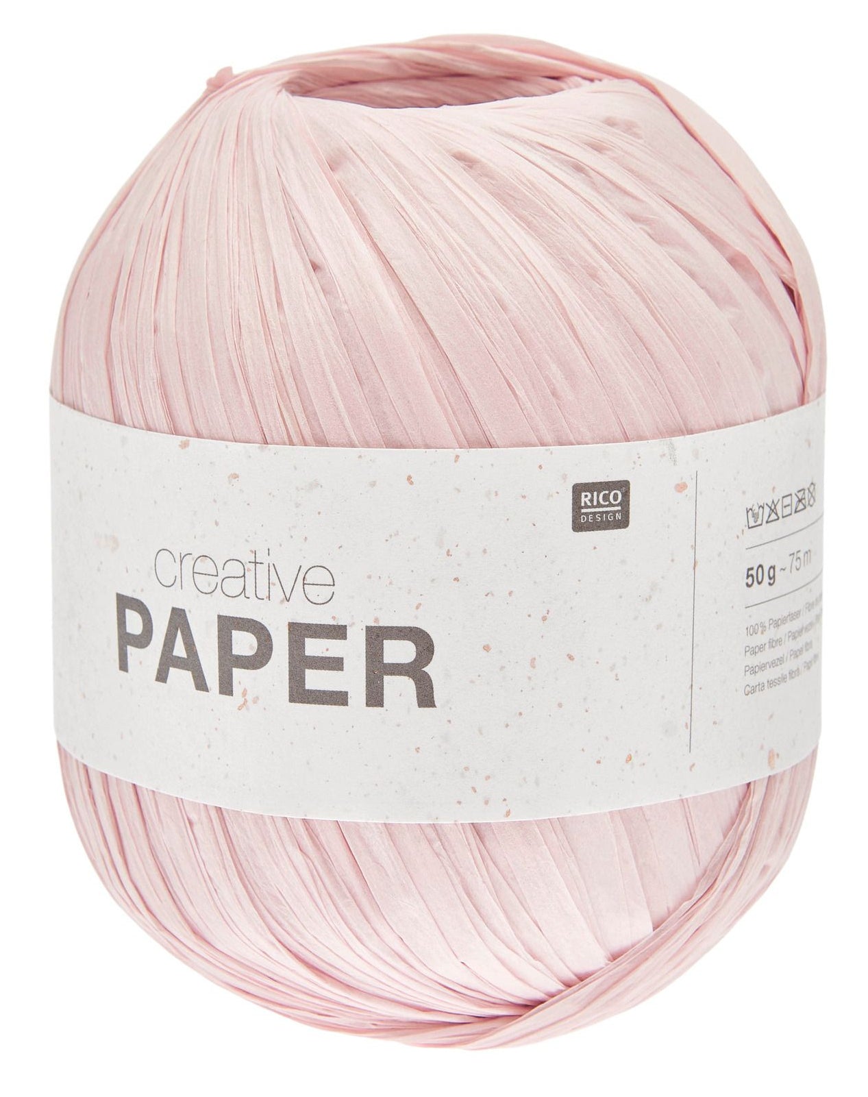 Rico Design Papiergarn Rosa – 50 g, 75 m, 100% Papierfaser, Nadel 5 mm, 1 Stk.