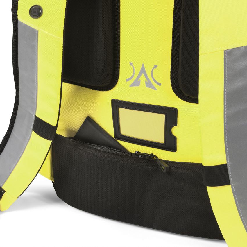 DICOTA HI-VIS P20471-01 – Freizeit-Rucksack – 25 l, rPET, gelb, Reflexstreifen