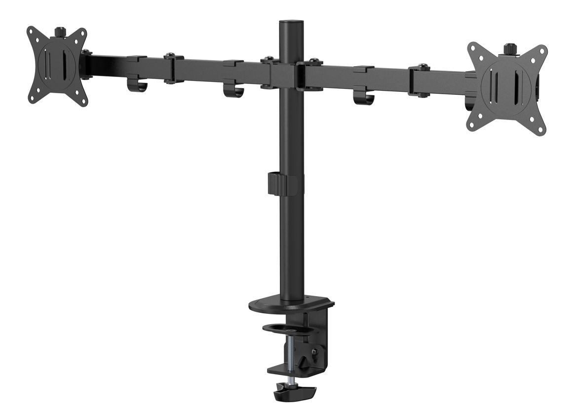 eSTUFF Tischhalterung, Dual, bis 32", VESA 75 × 75/100 × 100 mm, Schnellverschluss