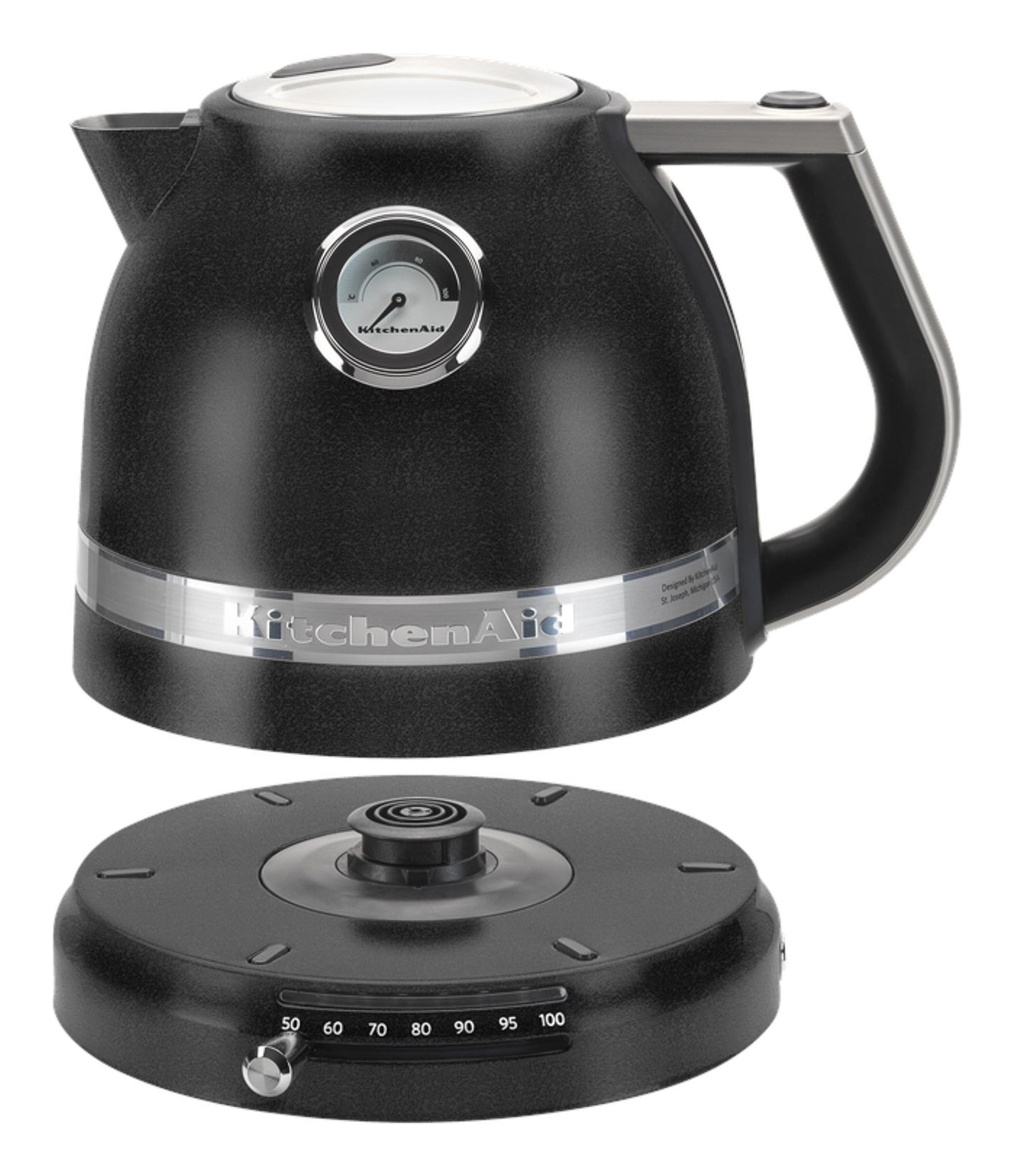KitchenAid Artisan Wasserkocher – 1,5 l, mit Temperaturwahl, Aluminium/Edelstahl, Schwarz, 5KEK1522EBK